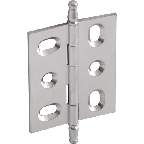 Decorative Butt Hinge, Mortise, Minaret Finial ELITE solid brass hinge, Satin chrome satin-finish, Chrome plated