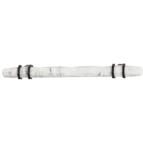 Handle, Zinc 160 222 x 40 mm Carrione Collection, Marbleized white/black bronzed, 160 mm CTC Black, Base: bronzed, Inset: White