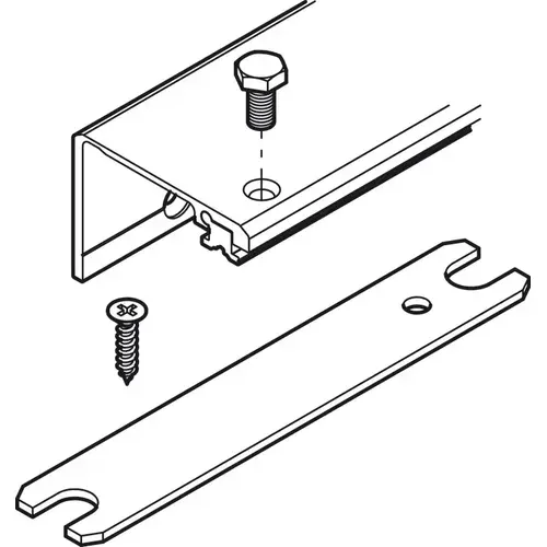 Connector Connecting Profile, for HAWA Concepta 25/30/40/50 2' 11 7/16" For half overlay application, length: (2' 11 7/16") 900 mm Silver colored, anodized