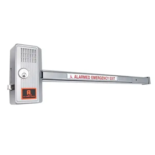 Weather Resistant Alarmed 36" Bar Panic Lock Aluminum Finish