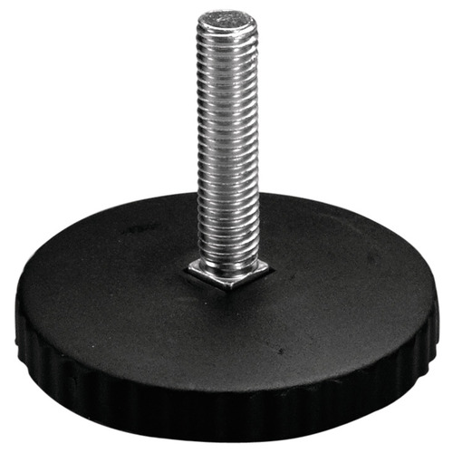 Base Leveler, M8 x 35 mm diameter 55 mm (2 3/16"), 35 mm (1 3/8") Long Foot: Black, Thread: Zinc