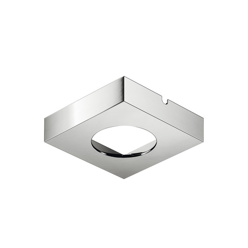 Housing for undermounted light, Suitable for: Loox5 light module with drill hole diameter 58 mm square Square, chrome plated, shiny glossy, Chrome plated