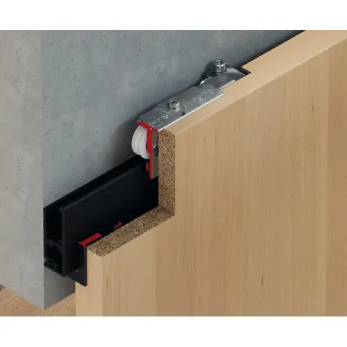 Sliding Door Fitting, Slido D-Line41 80X, Set with soft and self closing mechanism on both sides, for 1 door 80 kg (176 lbs.)