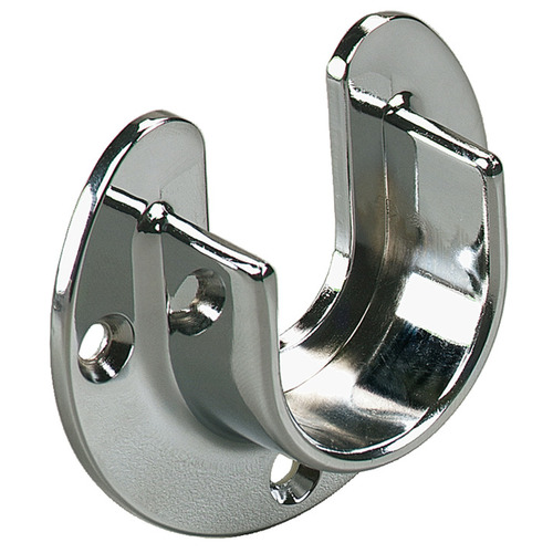 Wardrobe Tube Support, for KV 750 5 Series, diameter 33 mm (1 5/16") Half enclosed KV 766, half enclosed, chrome Chrome plated