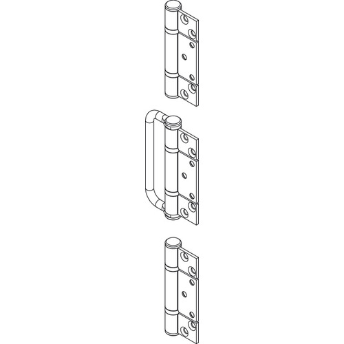 Non-Mortise Straight Hinge/Handle Set, HINGE SET STD W/HANDLE NON-MORT SS SAT Al Fresco Summit, Stainless Steel, Satin Finish satin-finish