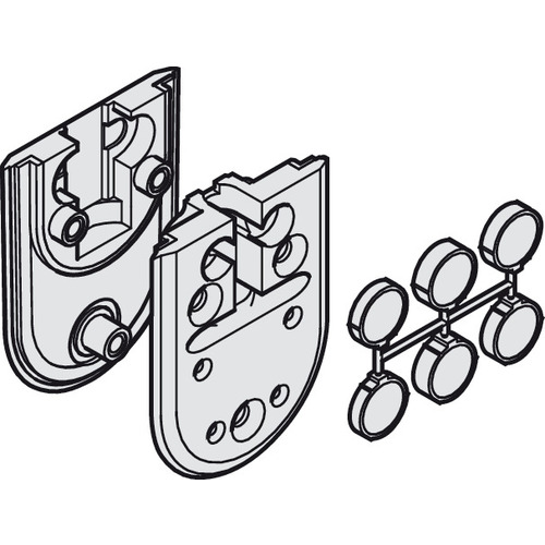 Patch Suspension, With patch fitting for laminated glass/tempered safety glass For Hawa Junior, for 1 door: 2 pieces