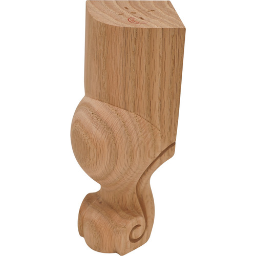 Claw Wood Leg, 6" Tall Red oak wood Red Oak