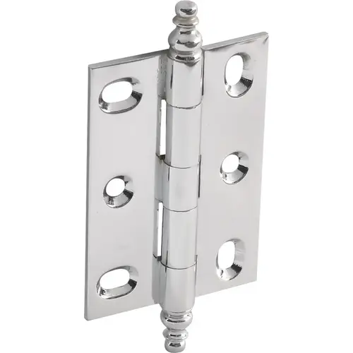 Decorative Butt Hinge, Mortise, Minaret Finial 44 mm ELITE solid brass hinge, Polished chrome polished, Chrome plated