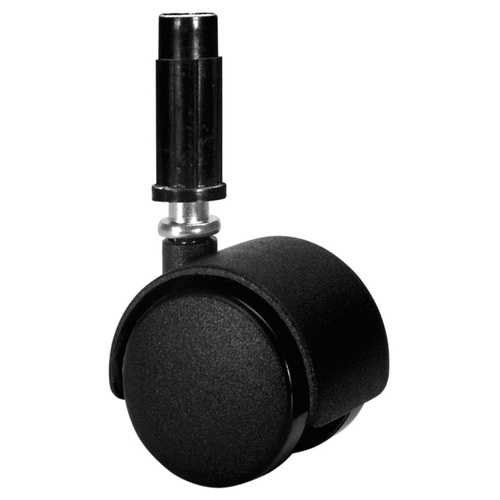 Caster, Plastic Socket for Press Fitting, Load-Bearing Capacity 77 lbs. Without brake Without brake Black, Matt