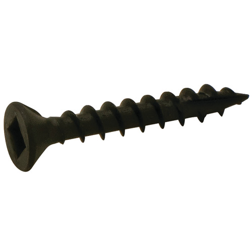 Zip-R Screw, Flat Countersunk Head, #2 Square Drive, with Nibs 1/2" #6 Partially Threaded 3.5 mm #6 x 1/2", Full Thread, Black Oxide black, Burnished