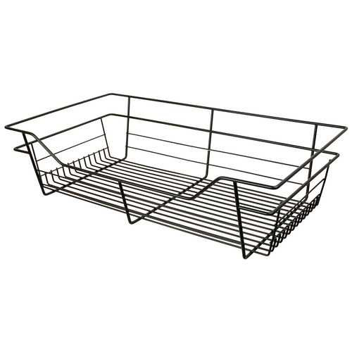 Wire Closet Basket, with Full Extension Slides 16" 6" 23" Black, 16" x 23" x 6", with black 16" slides Black (powder-coated)