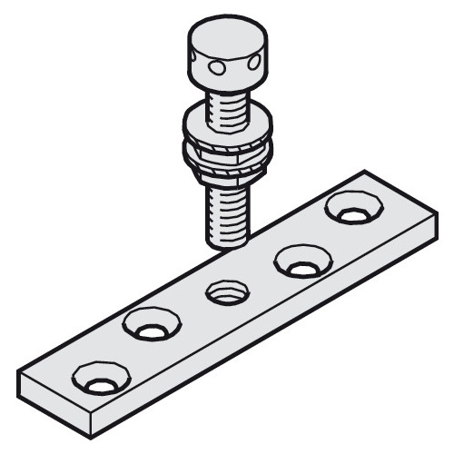 Suspension Plate, with M8 Bolt and Counter Nut HAWA Media 70, for 1 door, with M8 suspension screw and lock nut