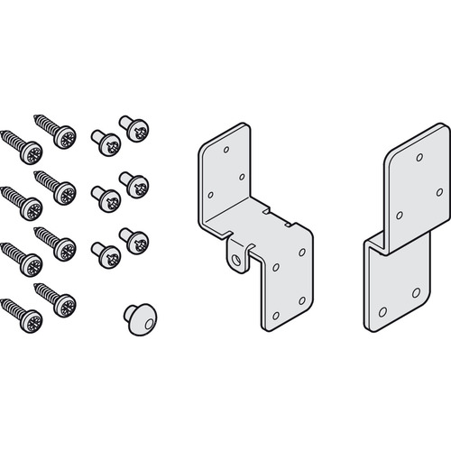 Adapter set, For soft and self closing mechanism Steel, Zinc plated Zinc plated