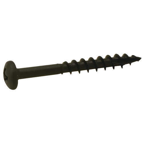 Zip-R Screw, Pan Head, #2 Phillips Drive 8 mm 1 1/4" #8 Fully Threaded 4 mm #8 x 1 1/4", partial thread, black oxide black, Burnished