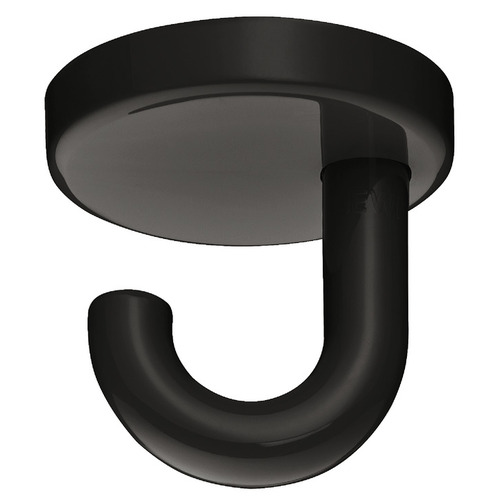 Single Coat Hook, HEWI, Polyamide, Ceiling Mounting 50 mm 34 mm 11 mm 50 mm Wide range of colors, Jet Black; Height 50 mm; diameter 50 mm Jet black, glossy