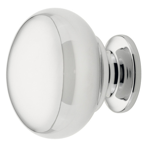 Knob Brass, polished, Chrome plated, Height: 29 mm, Knob diameter: 31 mm Chrome plated, polished