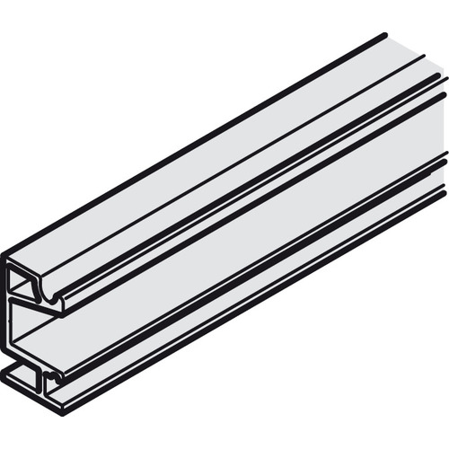 Mounting rail, Pre-drilled, width 19 mm 3,000 mm For Slido D-Line11, aluminum, bright, length: 3,000 mm Silver colored, anodized