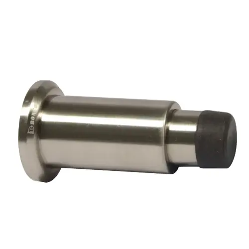 Door Stop, Wall Mounted, Overall Projection Adjustable 68-98 mm, Brass, Rubber Buffer Concealed fixing, Satin chrome satin-finish, Chrome plated