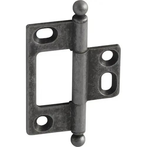 Decorative Butt Hinge, Non-Mortise, Ball Finial ELITE Solid Brass Hinge, Pewter tin plated