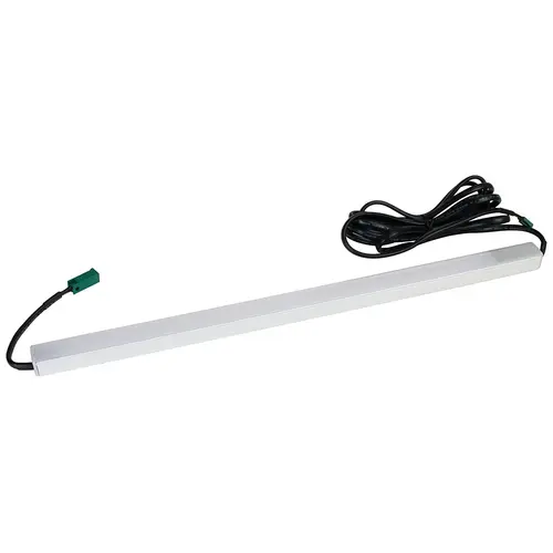 Surface Mounted Light Bar, With Inline Switch, 24 V 27" 48 3.9 W Profile 2191 with Loox LED 3045, 3000K warm white, 686 mm (27") length Profile: silver colored, Diffuser: opal white