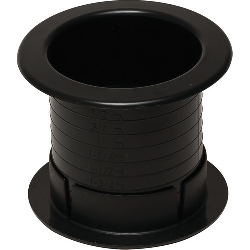 Plastic Grommet, Dual-Sided, Round, diameter 64 mm For workplace organization, Black Black