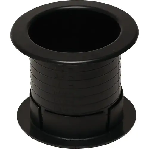 Hafele 631.24.340 Plastic Grommet, Dual-Sided, Round, diameter 64 mm For workplace organization, Black Black