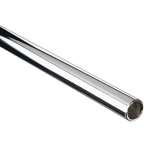 Round Wardrobe Tube, KV 750 1 Series, diameter 27 mm (1 1/16") 12' Steel, 12' length Chrome plated