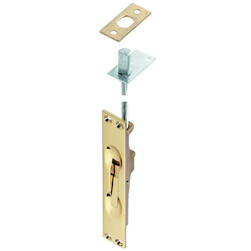 Flush Bolt, Lever Action Brass Metal or Wood Doors, Matt Nickel-Plated Brass (US 15) Nickel plated, matt