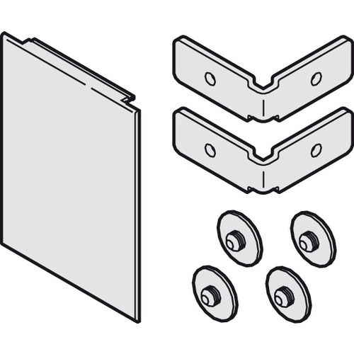 End Piece to Fascia, One-Sided for ceiling installation 1 59/64" Hawa Porta 100 G, Ceiling Mounted Silver colored, anodized