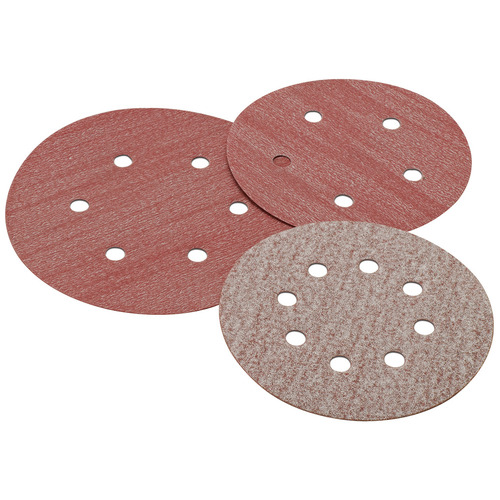 Abrasive Disc, 5" Aluminum Oxide, Hook-N-Loop, 8 Holes P120 Premier Red, 120 grit