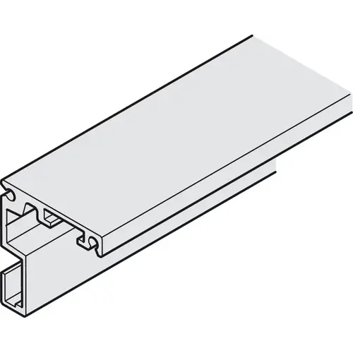 Angle Profile, Pre-Drilled for Upper Tracks 48 mm 19' 8 1/4" Hawa Junior 80 For glass door systems, 6 m (19' 8 1/4") Length; for Junior 80 Silver colored, anodized