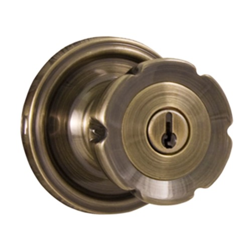 Weslock 00640EAEASL23 Eleganti Entry Lock with Adjustable Latch and Full Lip Strike Antique Brass Finish