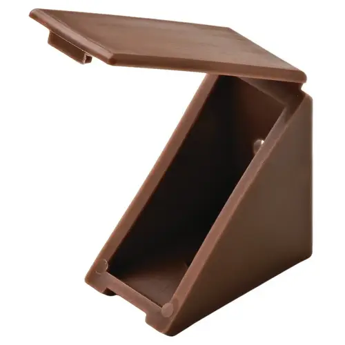 Angle Bracket, with Attached Cover Cap, 19 x 34 x 34 mm Brown