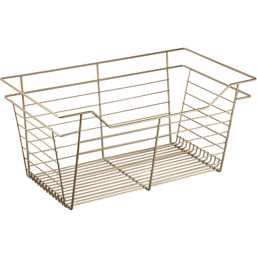 Wire Closet Basket, with Full Extension Slides 14" 11" 29" Matt gold painted, 14" x 29" x 11", with zinc-plated 14" slides Matt gold painted