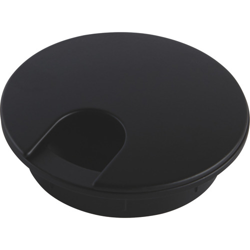 Metal Cable Grommet, Two-Piece, Round, diameter 61 mm For workplace organization, Black epoxy Black, epoxy coated