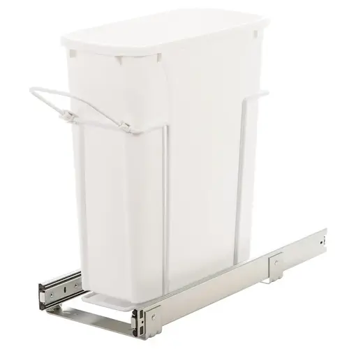 Waste Bin Pull-Out, KV Bottom Mount, Single, Ball Bearing Precision Slide with Overtravel 33 l 20 1/8" 18 13/16" SBM10-1-35WH 9 5/8" 35 qt. Frame: Steel Bins: Plastic, Epoxy-coated