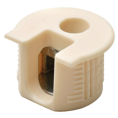 Connector Housing, Rafix 20 System, without Ridge, Plastic 9.5 mm 14.2 mm +0.2 mm 19 - 26 mm without with Tightening Element, For wood thickness 19 mm, beige Light ivory colored, RAL 1015