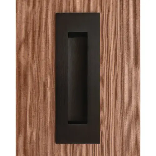 Flush Pull, Glue-In Type For Wood Doors, powder coated black Powder coated black