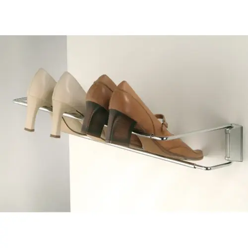 Shoe Rack, for Mounting to Wall or Wall Rail Expandable: 460 mm - 750 mm (18 1/8" - 29 1/2"), Chrome plated Chrome-plated/silver, Support: Chrome plated, Chrome plated