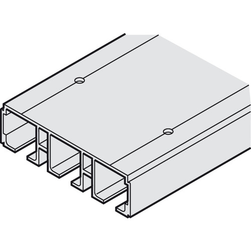 Triple Running Track, Pre-drilled, 111 x 31 mm (W x H) 2,500 mm for Hawa Divido, Length: 2.5 m (8 2 7/16") Silver colored, anodized