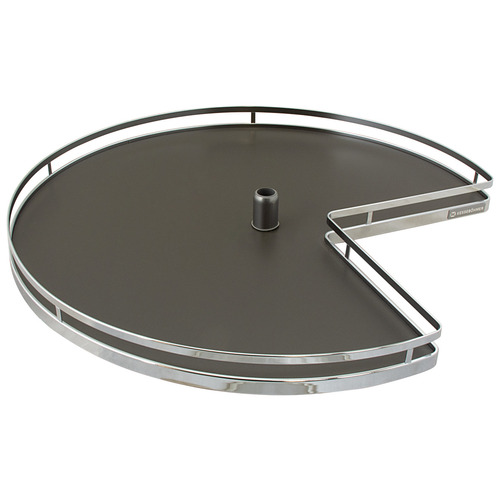 Kidney Shaped Wood Shelf, for Center Posts 32" 321 mm 527 mm 102 mm 269 mm 546 mm 121 mm 16 1/8" Chrome/Anthracite, diameter 32" Shelf: Anthracite, Surround: Chrome