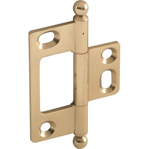 Decorative Butt Hinge, Non-Mortise, Ball Finial ELITE Solid Brass Hinge, Polished brass polished