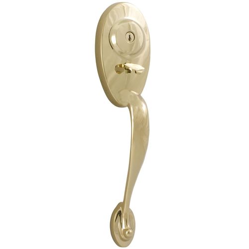 Weslock 01445-B--0020 Lexington Interconnected Exterior Dummy Handleset Lifetime Brass Finish