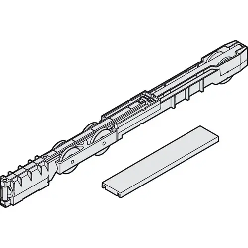 Soft and self closing mechanism, SoftMove 100, for Hawa Junior 100 with running gear and stopper, pre-mounted