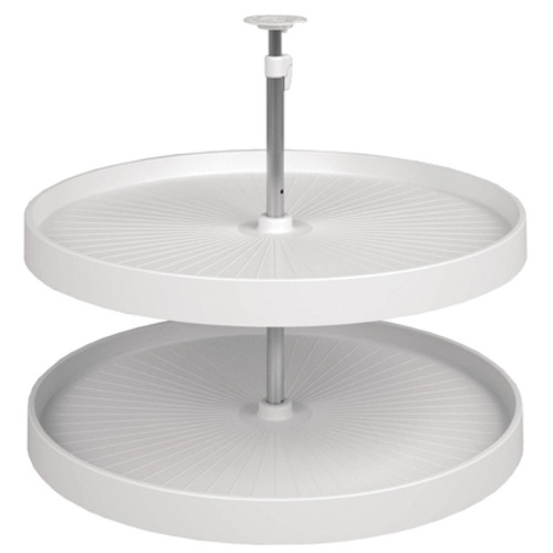 Lazy Susan Set, Full Circle, Plastic, Two-Tray 28" 70 lbs diameter 28", white 1, set White