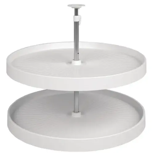 Lazy Susan Set, Full Circle, Plastic, Two-Tray 24" 50 lbs diameter 24", white; 1 set White