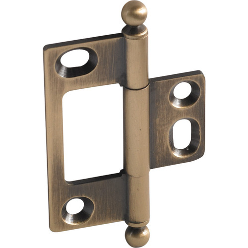 Decorative Butt Hinge, Non-Mortise, Ball Finial ELITE Solid Brass Hinge, Antique brass antique