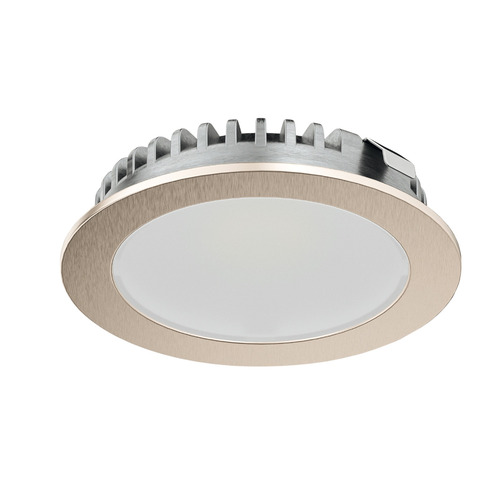 Recess Mounted Downlight, Hafele Loox LED 3094, zinc alloy, 24 V 64 lm/W 160 lm Aluminum, warm white 3000 K, stainless steel coloured, nickel plated, energy efficiency class G