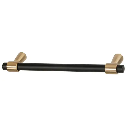 Handle, Zinc 96 Mergence Collection, Matt black/champagne bronze, 96 mm CTC Inset: Black, matt