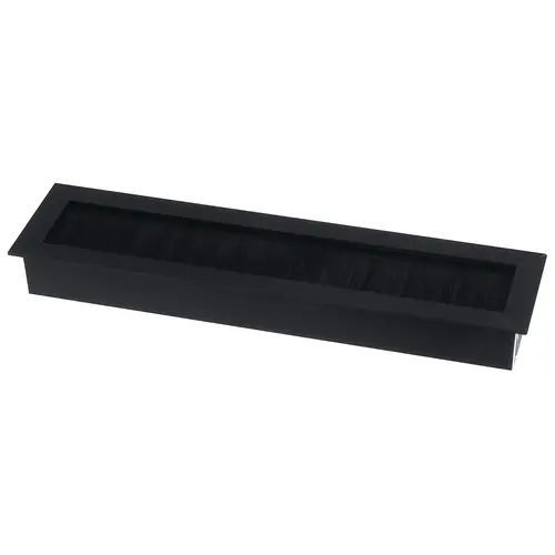 Anodized Aluminum Grommet, Rectangular 180 x 45 mm with Brush aluminum, without lid, Black Black